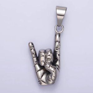 Shaka "Love" Hang Loose Hawaiian Rock On  Pendant